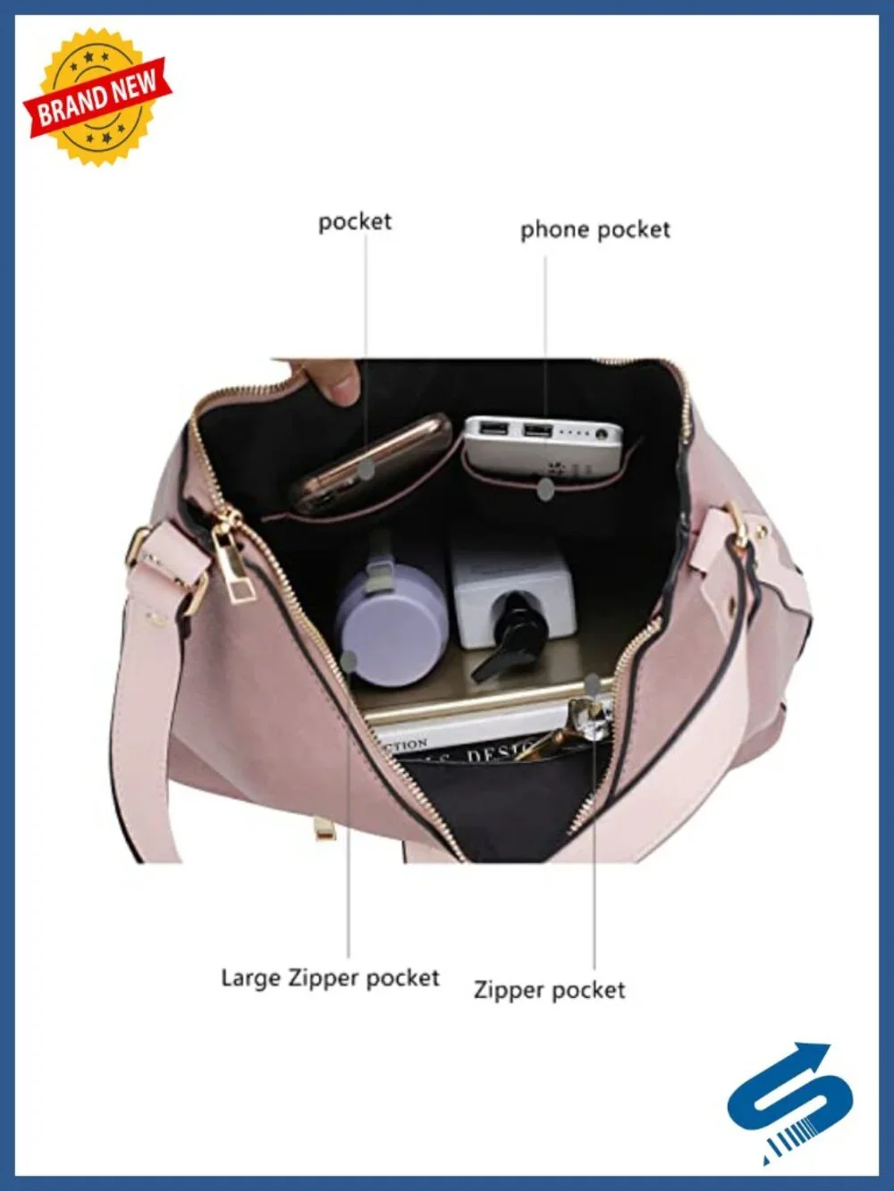 Vegan Leather Hobo Bag & Wristlet Set Shoulder Handbag Purse